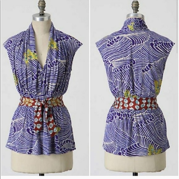 Anthropologie “Soaring the Sea” blouse by Deletta - Picture 2 of 16